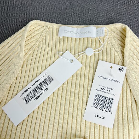 Jonathan Simkhai Elenor Rib Halter Cutout Top XS - Picture 6 of 7